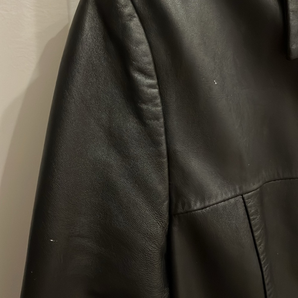 Vintage Pendleton Leather Jacket Button Down Blac… - image 3